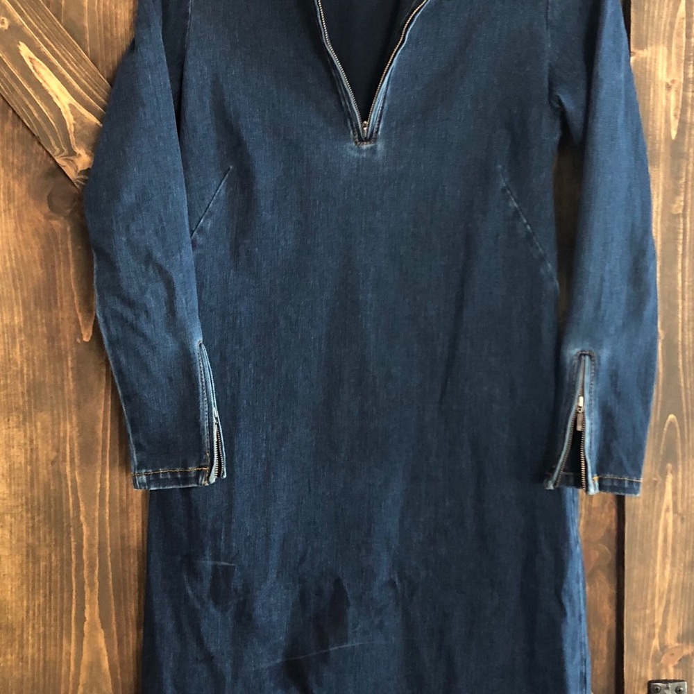J.McLaughlin denim fitted stretchy dress.